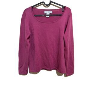 Sutton Studio Women's Pink Long Sleeve 100% Merino Wool Sweater Size S A003481